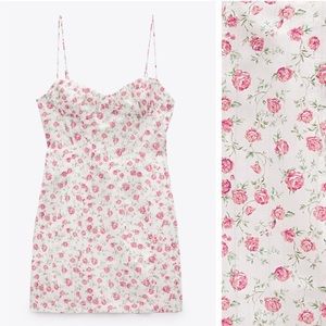 Zara Draped Floral Mini Dress